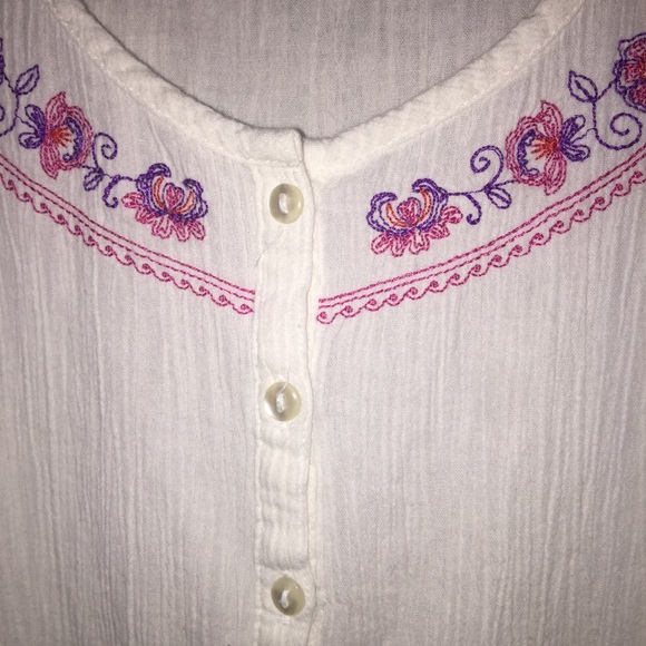 Denim & Co Women’s White Embroidered Medium - Picture 2 of 6